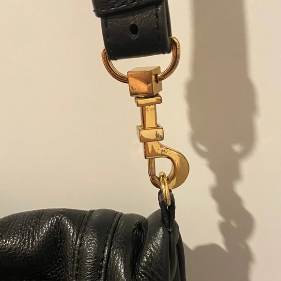 Tory Burch Black Fold Over Leather Shoulder Bag - Picture 4 of 10